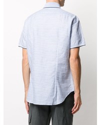 hellblaues Kurzarmhemd mit Vichy-Muster von Brioni