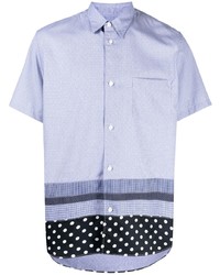 hellblaues Kurzarmhemd mit Vichy-Muster von Comme des Garcons Homme