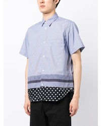 hellblaues Kurzarmhemd mit Vichy-Muster von Comme des Garcons Homme