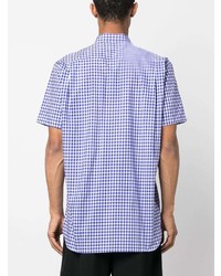 hellblaues Kurzarmhemd mit Vichy-Muster von Comme Des Garcons SHIRT