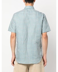 hellblaues Kurzarmhemd mit Vichy-Muster von Canali