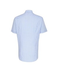 hellblaues Kurzarmhemd mit Vichy-Muster von Jacques Britt