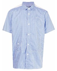 hellblaues Kurzarmhemd mit Vichy-Muster von Junya Watanabe MAN