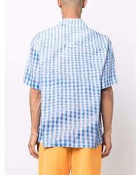 hellblaues Kurzarmhemd mit Vichy-Muster von Jacquemus