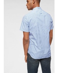 hellblaues Kurzarmhemd mit Vichy-Muster von Timberland