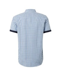 hellblaues Kurzarmhemd mit Vichy-Muster von Tom Tailor