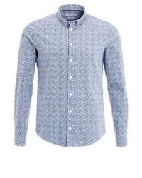 hellblaues Langarmhemd mit Blumenmuster von CASUAL FRIDAY