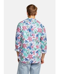 hellblaues Langarmhemd mit Blumenmuster von colours & sons