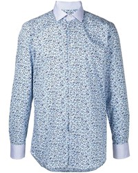 hellblaues Langarmhemd mit Blumenmuster von Etro