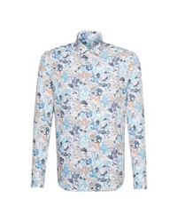 hellblaues Langarmhemd mit Blumenmuster von Jacques Britt