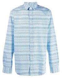 hellblaues Langarmhemd mit Chevron-Muster von Missoni