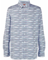 hellblaues Langarmhemd mit Chevron-Muster von Missoni