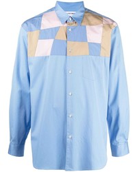 hellblaues Langarmhemd mit Flicken von Comme Des Garcons SHIRT