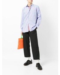 hellblaues Langarmhemd mit Flicken von Comme Des Garcons SHIRT