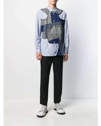 hellblaues Langarmhemd mit Flicken von Comme Des Garcons SHIRT