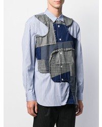 hellblaues Langarmhemd mit Flicken von Comme Des Garcons SHIRT