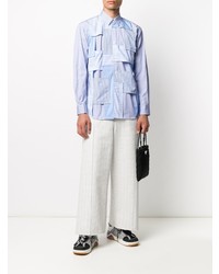 hellblaues Langarmhemd mit Flicken von Comme Des Garcons SHIRT