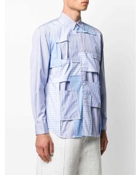 hellblaues Langarmhemd mit Flicken von Comme Des Garcons SHIRT