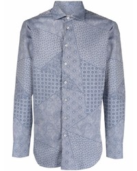 hellblaues Langarmhemd mit Flicken von Etro
