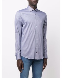 hellblaues Langarmhemd mit geometrischem Muster von Tommy Hilfiger
