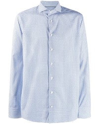 hellblaues Langarmhemd mit geometrischem Muster von Eton