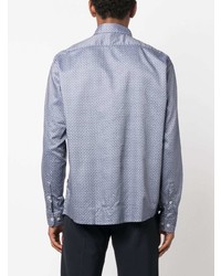 hellblaues Langarmhemd mit geometrischem Muster von BOSS