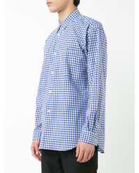 hellblaues Langarmhemd mit Karomuster von Comme Des Garçons Shirt Boys