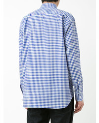 hellblaues Langarmhemd mit Karomuster von Comme Des Garçons Shirt Boys