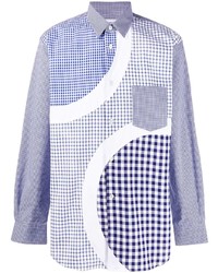 hellblaues Langarmhemd mit Karomuster von Comme Des Garcons SHIRT