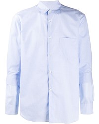 hellblaues Langarmhemd mit Karomuster von Comme Des Garcons SHIRT