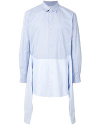 hellblaues Langarmhemd mit Karomuster von Comme Des Garcons SHIRT