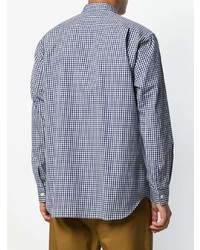 hellblaues Langarmhemd mit Karomuster von Comme Des Garcons SHIRT