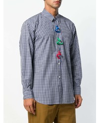 hellblaues Langarmhemd mit Karomuster von Comme Des Garcons SHIRT