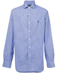 hellblaues Langarmhemd mit Karomuster von Polo Ralph Lauren