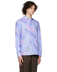 hellblaues Langarmhemd mit Paisley-Muster von Rassvet