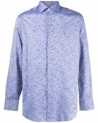 hellblaues Langarmhemd mit Paisley-Muster von Etro