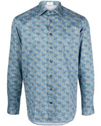 hellblaues Langarmhemd mit Paisley-Muster von Etro