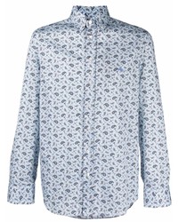 hellblaues Langarmhemd mit Paisley-Muster von Etro