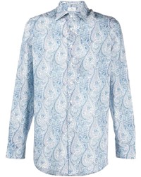 hellblaues Langarmhemd mit Paisley-Muster von Etro