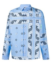 hellblaues Langarmhemd mit Paisley-Muster von MSGM