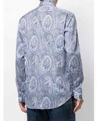 hellblaues Langarmhemd mit Paisley-Muster von Etro