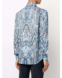 hellblaues Langarmhemd mit Paisley-Muster von Etro