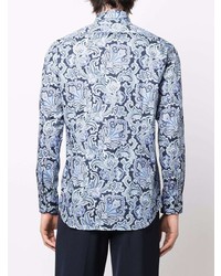 hellblaues Langarmhemd mit Paisley-Muster von Etro