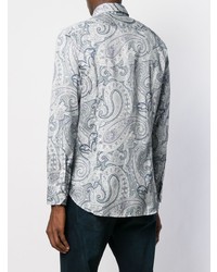 hellblaues Langarmhemd mit Paisley-Muster von Etro