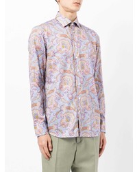 hellblaues Langarmhemd mit Paisley-Muster von Etro