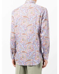 hellblaues Langarmhemd mit Paisley-Muster von Etro