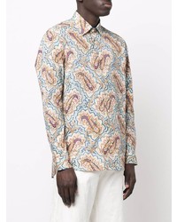 hellblaues Langarmhemd mit Paisley-Muster von Etro