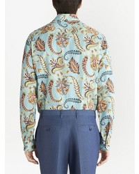 hellblaues Langarmhemd mit Paisley-Muster von Etro