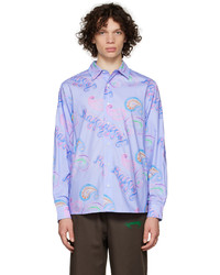 hellblaues Langarmhemd mit Paisley-Muster von Rassvet