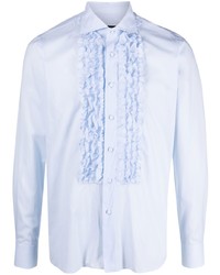 hellblaues Langarmhemd mit Rüschen von Tagliatore